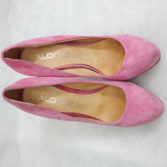 ALDO Womens Faux Pink Suede Pumps Size 38 - Picture 8 of 8